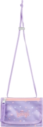 Baagl peňaženka na krk Mazlíčci – fialová textilná peňaženka so šnúrkou