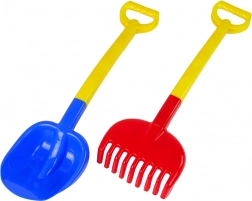 Súprava na piesok Lopatka a hrable veľké Dvojfarebné