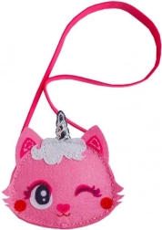 Kreatívna sada – malá filcová kabelka s mačiatkom, ružová