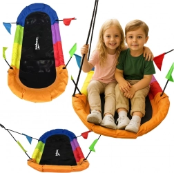 Záhradná hojdačka bocianie hniezdo obdĺžniková farebná 167 x 75 cm