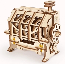 Ugears 3D drevené mechanické puzzle – klikací počítadlo STEM
