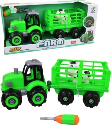 Skrutkovací traktor s vlečkou pre deti