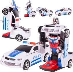 Policajné auto transformujúce sa na robota