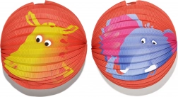 Papierový lampión guľa so zvieracím vzorom 25 cm