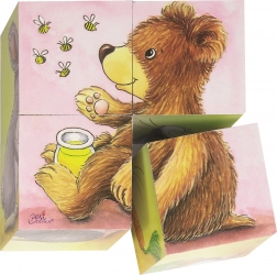 Goki drevené kocky mláďatá – 4 ks