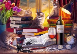 Puzzle 2000 – mačací večer trefl