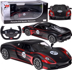 Rastar RC auto PORSCHE 918 Spyder Weissach 1:14 s osvetlením – čierna