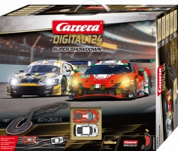 Autodráha Carrera Digital 124 Super Showdown 8 m s vozidlami Ferrari 296 GT3 a Audi R8 LMS GT3
