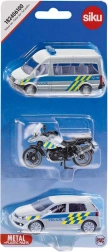 SIKU české policajné vozidlá s motocyklom - 3 ks