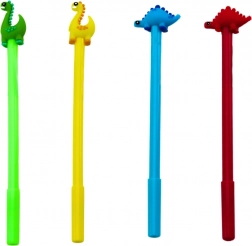 Dinosauří guľôčkové pero Viečko čierna náplň Mix červená zelená 0,5 mm