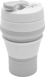 Skladací silikónový kelímok 350 ml 2v1 New Baby – šedý