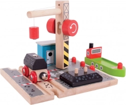 Bigjigs Rail Uhoľný dvor s žeriavom