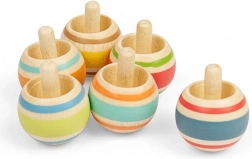 Drevená káča s farebnými prúžkami