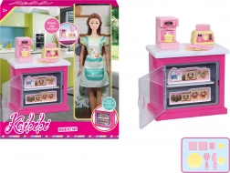 Bábika kuchárka 30 cm s kuchynskou skrinkou a doplnkami