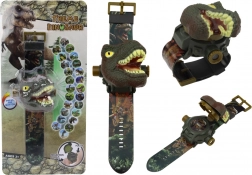 Hodinky s projektorom 3D dinosaurus Tyrannosaurus Rex 22cm