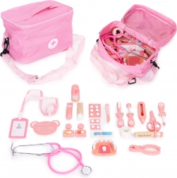 Drevená lekárska sada s taškou pre deti 24 dielov ECOTOYS