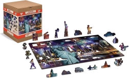 Drevené puzzle New York v noci