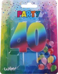 Narodeninová sviečka číslo 40 dúhová