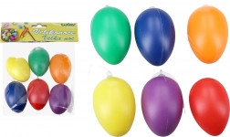 Dekoračné farebné plastové vajíčka na zavesenie 6 cm