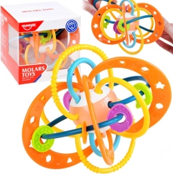 Zmyslové hrkálka a hryzadlo pre bábätká – Oranžová