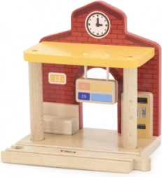 drevená vlaková stanica so zvukom