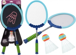 Sada 2 bedmintonových rakiet Shuttlecocks Badminton Blue