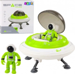 UFO vesmírna loď s figúrkou astronauta so svetlami a zvukmi