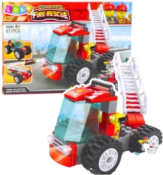 Stavebnica hasičské auto s rebríkom 67 dielov