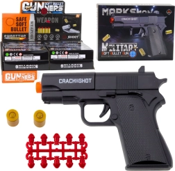 Mini pištoľ WARFARE na náboje a nábojnice, čierna 13,5 cm