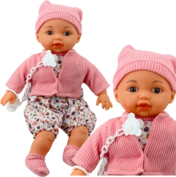 Bábika Bábätko s čiapkou a Cumlíkom na Reťazke Ružová 40cm