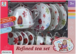 Plechový čajový set s kvietkami