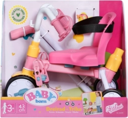 Baby Born trojkolka s vodiacou tyčou a bezpečnostnými pásmi