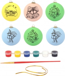 Sada vianočných ozdôb s farbami