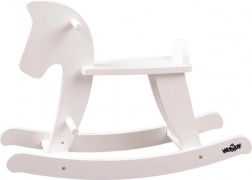 Drevený hojdací koník – biely
