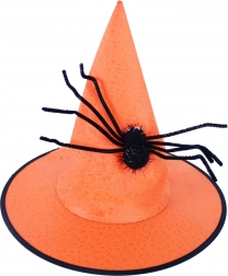 Klobúk čarodejnice s pavúkom pre dospelých