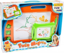 Magnetická kresliaca tabuľka 2v1 so stierkou a pečiatkami