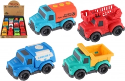 eco plast nákladné autíčka 10 cm na voľnobeh, mix druhov, box 12 ks