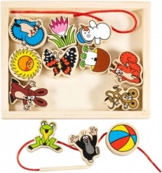 Detoa prevliekacia hra KRTEČEK – drevená navliekacia sada
