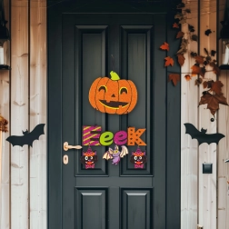 Závesná halloweenska dekorácia tekvica 45 × 23 cm