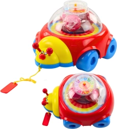 Ťahacia lienka s guľôčkami a hodinami pre deti