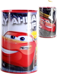 Detská kovová pokladnička Cars 15 cm okrúhla - 1 kus