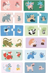 Drevené puzzle mláďatá a maminky Vilac