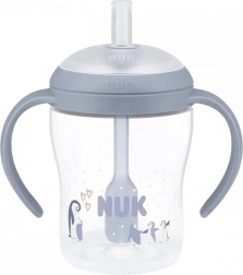 Učiaca detská fľaša NUK Perfect Match so silikónovým slamkou 150 ml, tučniak