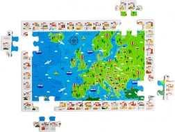 Bigjigs Toys drevené podlahové puzzle mapa Európy – 48 dielikov