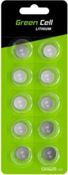 Gombíkové lítiové batérie CR1620 3V 70 mAh – 10 ks GREEN CELL