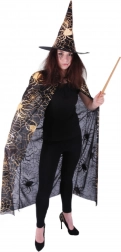 Čarodejnícky plášť a klobúk s pavučinou pre dospelých