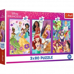 Puzzle 3x80 Disney Princezné Priateľky Trefl