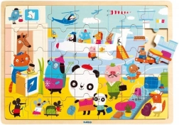 DJECO drevené puzzle letisko 35 dielikov