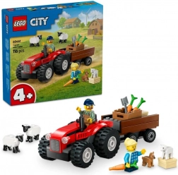LEGO City Červený traktor s prívesom a ovcou