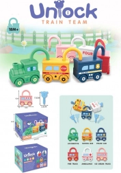 Vzdelávací vláčik s vagónmi a zámkami